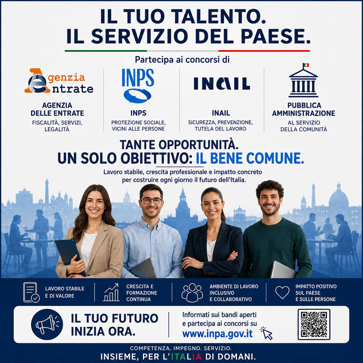 4 Concorsi 1 corso (Agenzia delle Entrate, Inps, Inail e Pubblica Amministrazione)
